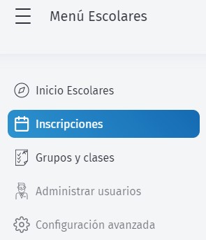 Menu inscripciones