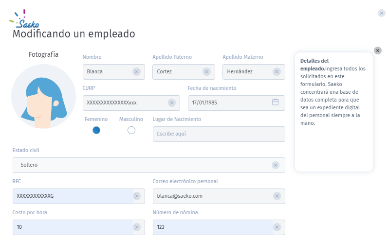 Formulario administrativo