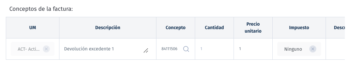 Conceptos factura